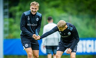 Harmoniebedürftig: Tim Handwerker (l.) und Sam Schreck im Trainingslager in Südtirol. - Sarah Jonek