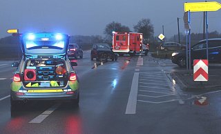An der Kreuzung zur Osnabrücker Straße kollidierten am Mittwoch zwei Autos. - Polizei Minden-Lübbecke