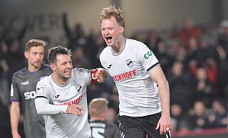 Jonas Arweiler trifft gleich zwei Mal für den SC Verl gegen VfL Osnabrück. - Jens Dünhölter