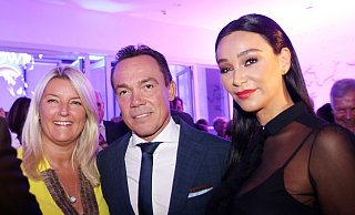 Barbara (l.) und Thomas Hagedorn mit Verona Pooth auf der Bertelsmann Party vor zwei Jahren. - Patrick Menzel
