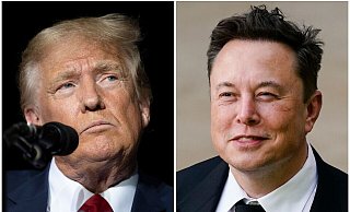 Bei Gewerkschaftlern in Ungnade gefallen: Donald Trump und Elon Musk. - Matt Rourke/Jos\\\' Luis Villegas/AP/dpa