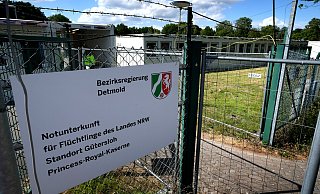 Seit Januar 2024 dient die ehemalige Kaserne der Princess Royal Barracks an der Marienfelder Straße als Notunterkunft für Flüchtlinge. Aktuell sind dort 258 Menschen aus 25 Nationen untergebracht. - Andreas Frücht