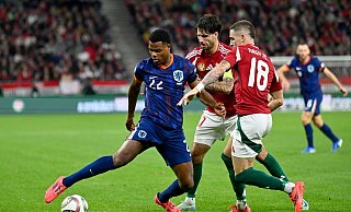 Denzel Dumfries traf für die Niederlande zum Ausgleich in Ungarn. - Denes Erdos/AP/dpa