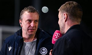 Arminias kaufmännischer Geschäftsführer Christoph Wortmann (l.) formulierte ein klares Ziel. - Teresa Kroeger