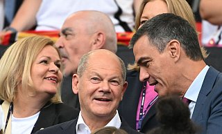 Bundeskanzler Olaf Scholz hat die DFB-Auswahl für ihr Auftreten beim Heim-Turnier gelobt. - Marijan Murat/dpa