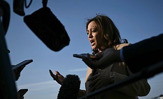 Es ist Harris\\\' erstes Interview mit einem konservativen Medium als Präsidentschaftskandidatin. - Brendan Smialowski/POOL AFP/AP/dpa