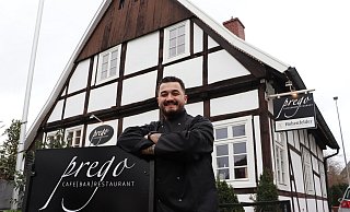 Niko Dushkja eröffnet am 14. Januar am Doktorplatz in Rheda im Kreis Gütersloh das Cafe-Bar-Restaurant "Prego". Der 24-Jährige Koch, der seinen Beruf auf Langeoog gelernt hat, bietet eine gehobene mediterrane Küche an. - Marion Pokorra-Brockschmidt