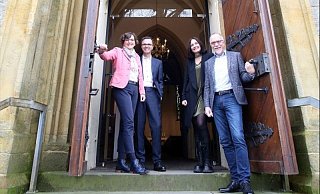 Pfarrerin Wiebke Heine, Giesbert Geldner, Ute Göth und Joachim Martensmeier (v.l.) vom Projektteam. - Jeanette Salzmann