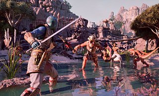 Willkommen auf den Living Lands, einer geheimnisvollen Insel voller Abenteuer und Gefahren, wo zum Beispiel diese Echsenwesen ihr Unwesen treiben. - Xbox Game Studios