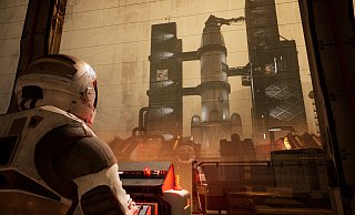 Der Astronaut blickt auf die Raketenabschussrampe in „Deliver Us The Moon“: Es ist der Beginn einer einsamen Mission zur Rettung der Erde. - KeokeN Interactive
