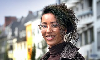 Die 28-jährige Mianda Tchalikian lebt mit ihrem Mann und ihren zwei Söhnen in der Gütersloher Innenstadt. - Andreas Frücht