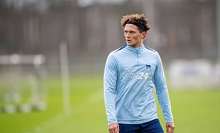 Herthas Flügelspieler Fabian Reese trainiert seit Dienstag wieder mit der Mannschaft. Gibt es keinen Rückschlag, steht er im Spiel gegen den SC Paderborn im Kader. - imago images