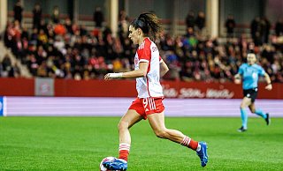 Jovana Damnjanovic schoss die Fußballerinnen des FC Bayern zur 1:0-Führung gegen Valerenga Oslo. (hier Archivbild) - Matthias Balk/dpa