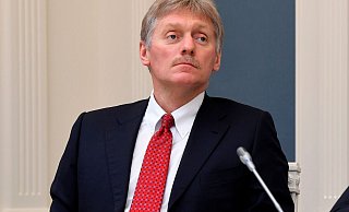 Kremlsprecher Dmitri Peskow bei einer Videokonferenz im Moskauer Kreml. - Alexei Nikolsky/Pool Sputnik Kremlin/AP/dpa