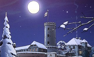 Die winterliche Sparrenburg ist das Motiv des neuen Adventskalenders. - Wolfgang Rudolf