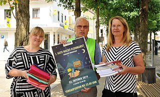 Janina Plum, Rolf Fricke und Andrea Sandknop freuen sich auf den 1. Gute-Nacht-Flohmarkt am Mittwoch, 2. Oktober, in der Innenstadt von Rheda. - Waltraud Leskovsek