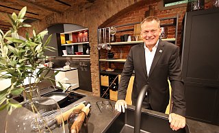 Delf Baumann, geschäftsführender Gesellschafter der Baumann-Gruppe, auf der Hausmesse 2019. - Jörg Stuke