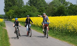 Auf überwiegend befestigten Wegen führt die Route, die viele idyllische Ausblicke bietet. - Biologische Station Ravensberg