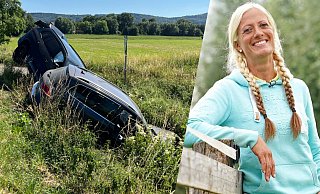 Die aus der TV-Show "Bauer sucht Frau" bekannte Denise Munding hatte Glück im Unglück, als sie mit ihrem VW und einem Pferdeanhänger in Hille in einem Unfall verwickelt war. Fotos: - RTL/Janine Bexte