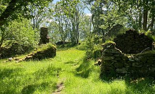 Ruinen des alten Dorfes am Nordufer des Loch Tay in Perthshire. Das zerstörte Dorf steht in Schottland zum Verkauf. - Foto: Goldcrest Land&Forestry Group/PA Media/dpa