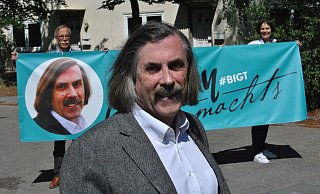 "Nobby macht's" mit diesem Claim will der BfGT-Politiker den Bürgermeisterstuhl erklimmen. - Ludger Osterkamp
