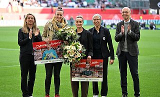 Abschied für die ehemaligen deutschen Nationalspielerinnen Almuth Schult und Lina Magull. - Swen Pförtner/dpa