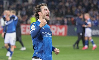 Der 3. Dezember 2024 ist ein Feiertag in Bielefeld. Christopher Lannert zählt beim 3:1 im DFB-Pokal-Achtelfinale gegen den SC Freiburg zu den Bielefelder Torschützen. - Oliver Krato