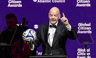 Äußert sich zum Konflikt im Nahen Osten: FIFA-Präsident Gianni Infantino. (Archivbild) - Stefan Jeremiah/FR171756 AP/AP/dpa