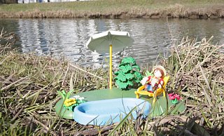 Ein Idyll: So oder ähnlich könnte es an einem künftigen Strand an der Else aussehen. Der Uferbereich wäre dann aber nicht mehr mit Gras bewachsen, sondern müsste mit Sand aufgefüllt werden. - Meiko Haselhorst