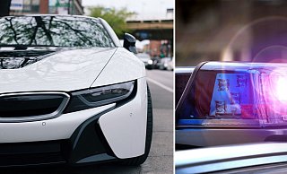 Mit einem BMW i8 rasten die beiden jungen Männer mehrfach in den Blitzer an der Gütersloher Straße. Jetzt kam nachträglich die Polizei zu Besuch. - Jens Reichenbach