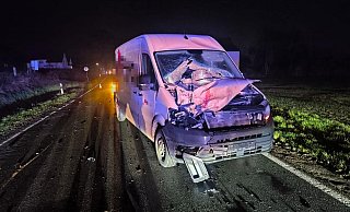 Blutspuren an der Front des Sprinters zeugen von dem Zusammenstoß mit dem Pferd. - privat