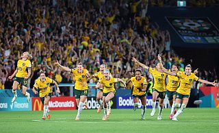 Noch einen Sieg benötigen Australiens Fußballerinnen zum Finaleinzug. - Tertius Pickard/AP/dpa