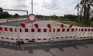 Abzweig dicht: Die Verbindung von der Nordumgehung zur Abfahrt Gohfeld ist gesperrt. - Jörg Stuke