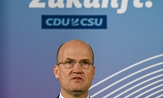 Wichtige Themen "verschleppt und vergeigt". Ralph Brinkhaus, Vorsitzender der CDU/CSU-Bundestagsfraktion. - picture alliance/dpa/AFP Pool