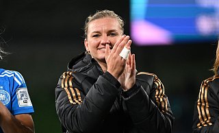 Deutschlands Alexandra Popp nach dem 6:0-Auftaktsieg gegen Marokko. - Sebastian Christoph Gollnow/dpa