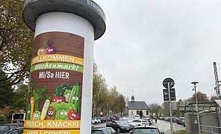 Eine ganze Zeit lang wird der Paderborner Wochenmarkt mittwochs und samstags auf dem mittleren Parkplatz des Liboribergs stattfinden. - Stadt Paderborn