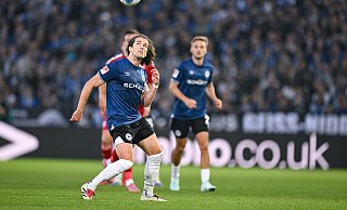 Arminia-Kapitän Mael Corboz absolvierte gegen Fortuna Düsseldorf sein erste Spiel in der 2. Bundesliga. - Teresa Kröger