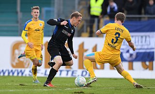 Am 19. November kassierte der SCP um Stürmer Sven Michel (vorne l.) eine 0:6-Pleite in Lotte. Samstag gibt es ein Wiedersehen mit den Sportfreunden, bei dem der erkrankte Michel allerdings passen muss. - Marc Köppelmann