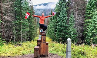 Ziel erreicht: Nessa Pepp am Monument an der Grenze von den USA zu Kanada - Privat