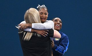 Jordan Chiles erlebt seit dem olympischen Turnen ein Wechselbad der Gefühle. - Marijan Murat/dpa