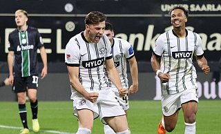 Lukas Petkov erzielt das 1:0 und war mit bester Mann auf dem Platz. - Sebastian Bach/Fußball-News Saarland/dpa