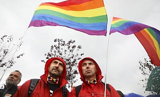 Teilnehmer des ersten Equality March  in Nowy Sacz im September 2019. - picture alliance / NurPhoto
