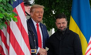 US-Präsident Trump hat den ukrainischen Präsidenten Selenskyj empfangen. (Archivbild) - Julia Demaree Nikhinson/AP/dpa