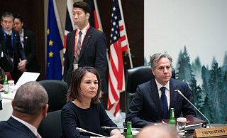 Außenministerin Annalena Baerbock und US-Außenminister Antony Blinken (r). - Soeren Stache/dpa