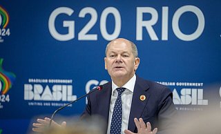 Kanzler Scholz hat schon vor mehr als einem Jahr Nein zu Taurus gesagt. Trotzdem wird ihm die Frage immer wieder gestellt - Kay Nietfeld/dpa
