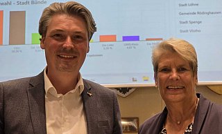 Die Bünder Bürger haben sie in die Stichwahl am Sonntag, 28. September, geschickt: Herausforderer Matthias Ciesler (CDU) und die amtierende Bürgermeisterin Susanne Rutenkröger (SPD). - Gerald Dunkel
