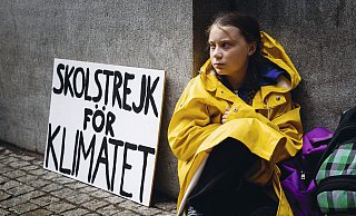 Greta Thunberg bei einer Demonstration am 28. August 2018 in Stockholm. - Getty Images