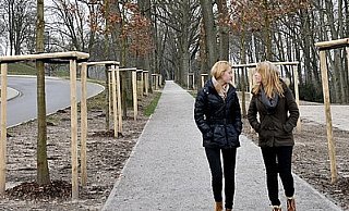 Mit dem fertigen Weg schafft sie neue Promenaden-Atmosphäre auf dem Johannisberg. Gestört wird sie nur am Ende durch die neue Hotel-Zufahrt (links). - FOTO: SANDRA SANCHEZ