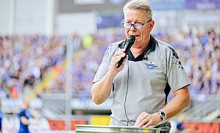 SCP-Stadionsprecher Jürgen Lutter wird die Fans am Sonntag beim Trainingsauftakt mit Infos zum neuen Team versorgen. - Besim Mazhiqi