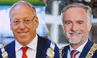 Die Oberbürgermeister beziehen Stellung: Pit Clausen (Bielefeld, SPD) und Wolfgang Griesert (Osnabrück, CDU), bewerten die neue A 33-Trasse grundsätzlich positiv. - Stadt Osnabrück, Reuters